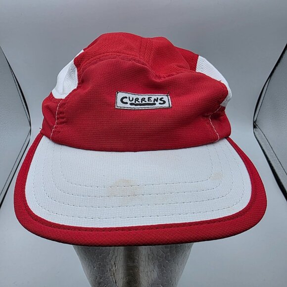 Currens Adults Red White Athletic Hat Casual Outdoors Running Walking Comfort - Picture 1 of 9